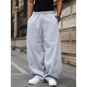 Men's wide leg fleece joggers with drawstring, photo 1