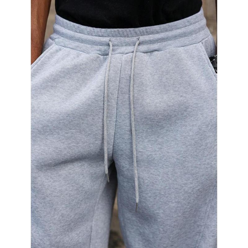 Men's wide leg fleece joggers with drawstring, photo 2