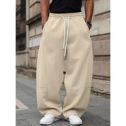 Men's wide leg fleece joggers with drawstring, photo 4