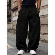 Men's wide leg fleece joggers with drawstring, photo 5
