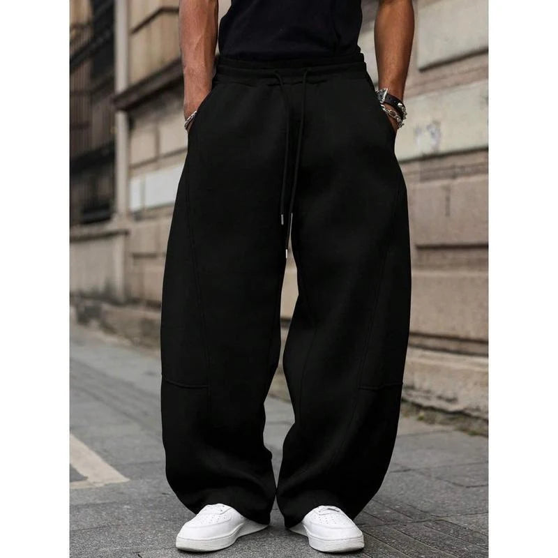 Men's wide leg fleece joggers with drawstring, photo 5