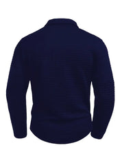 Men's quilted jumper with zip collar and sleeve pocket