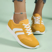 Women's retro trainers with wide toe box and supportive footbed