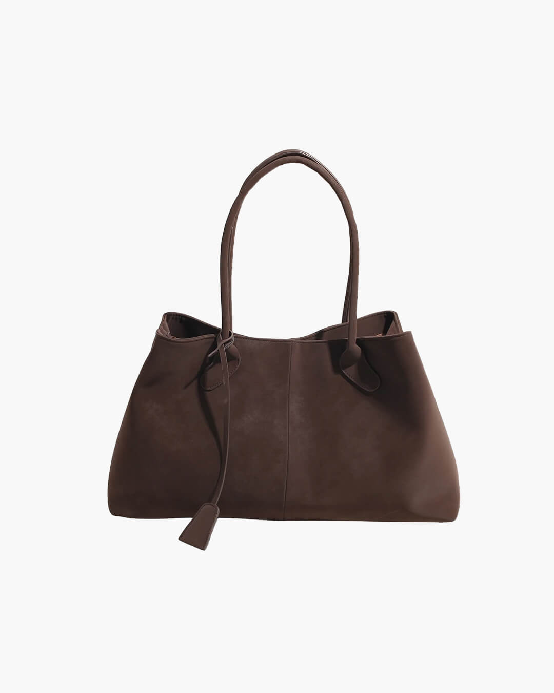 Women's large faux suede shoulder bag in retro style