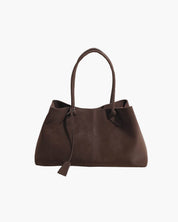 Women's large faux suede shoulder bag in retro style
