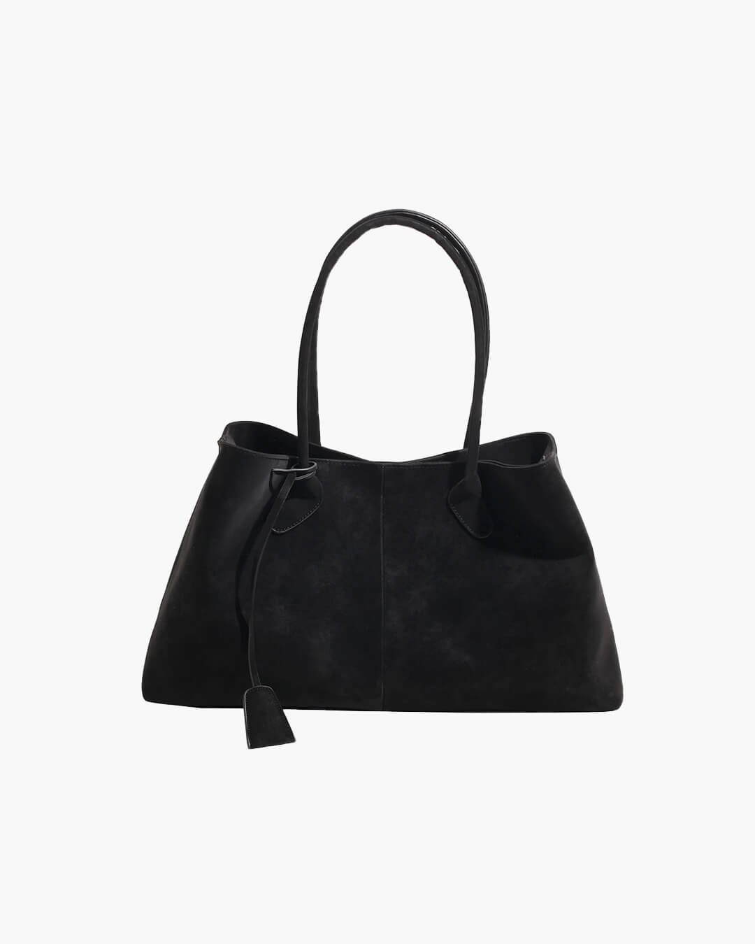 Women's large faux suede shoulder bag in retro style