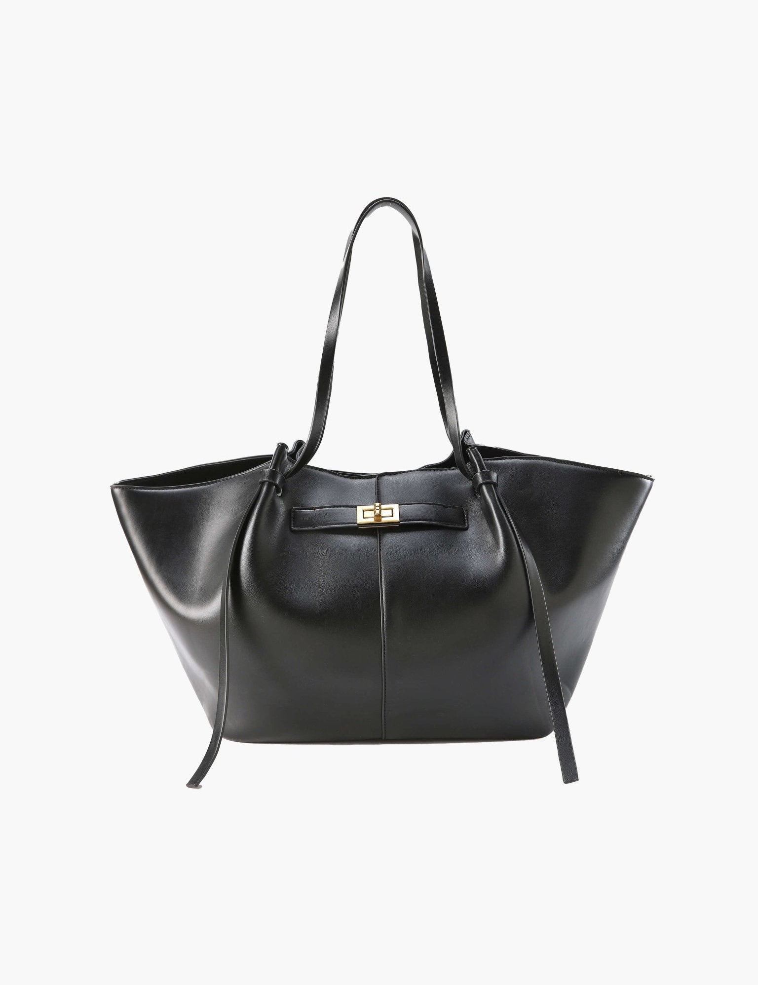 Women's large faux leather tote bag with inner pocket