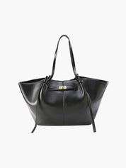 Women's large faux leather tote bag with inner pocket