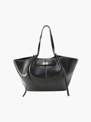 Women's large faux leather tote bag with inner pocket