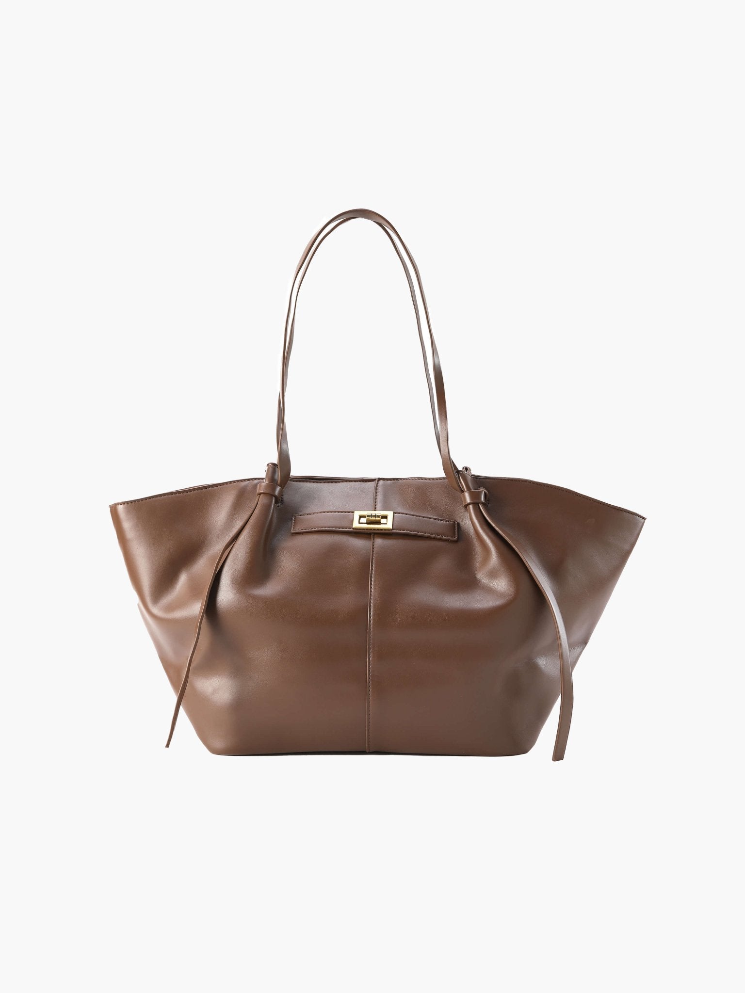 Women's large faux leather tote bag with inner pocket
