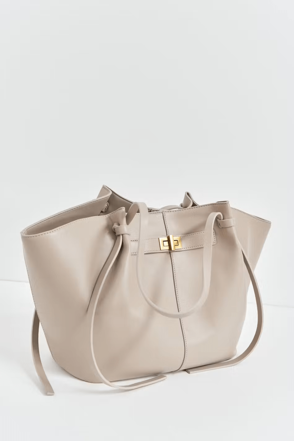 Women's large faux leather tote bag with inner pocket