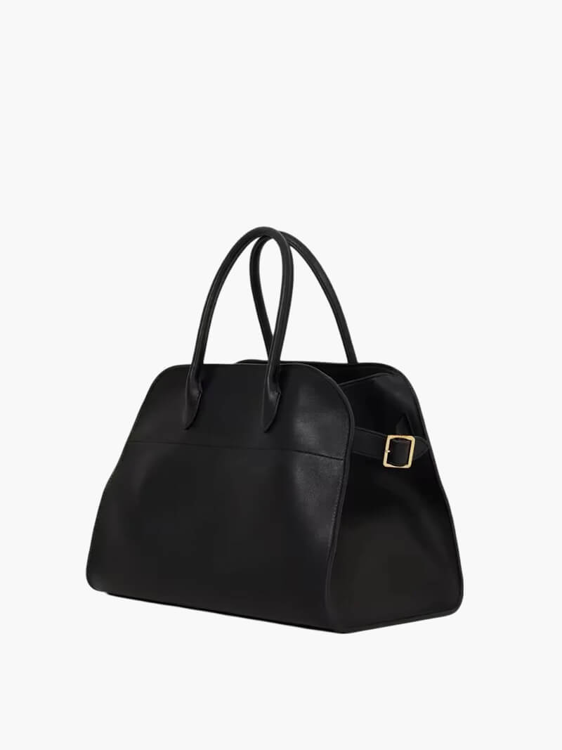 Women's large structured tote bag with adjustable shoulder straps