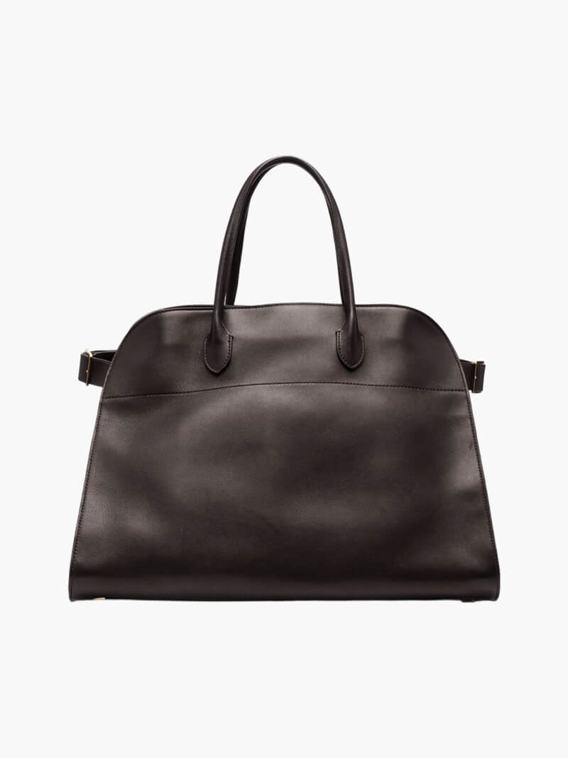 Women's large structured tote bag with adjustable shoulder straps