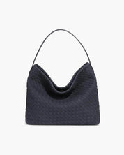 Women's woven faux suede shoulder bag with zip