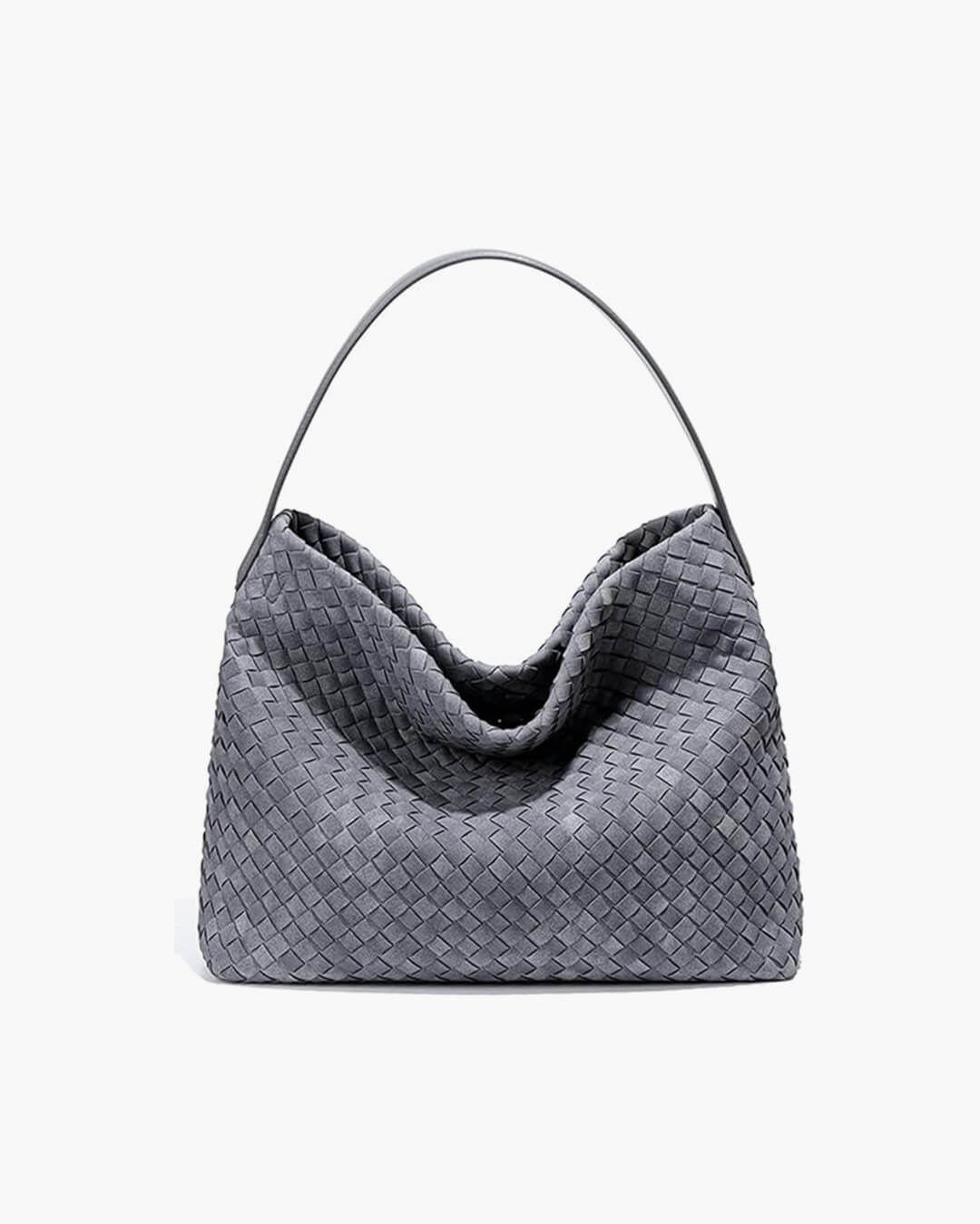 Women's woven faux suede shoulder bag with zip