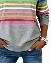 Women's striped quarter zip jumper