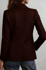 Women's suede-look blazer with fitted cut