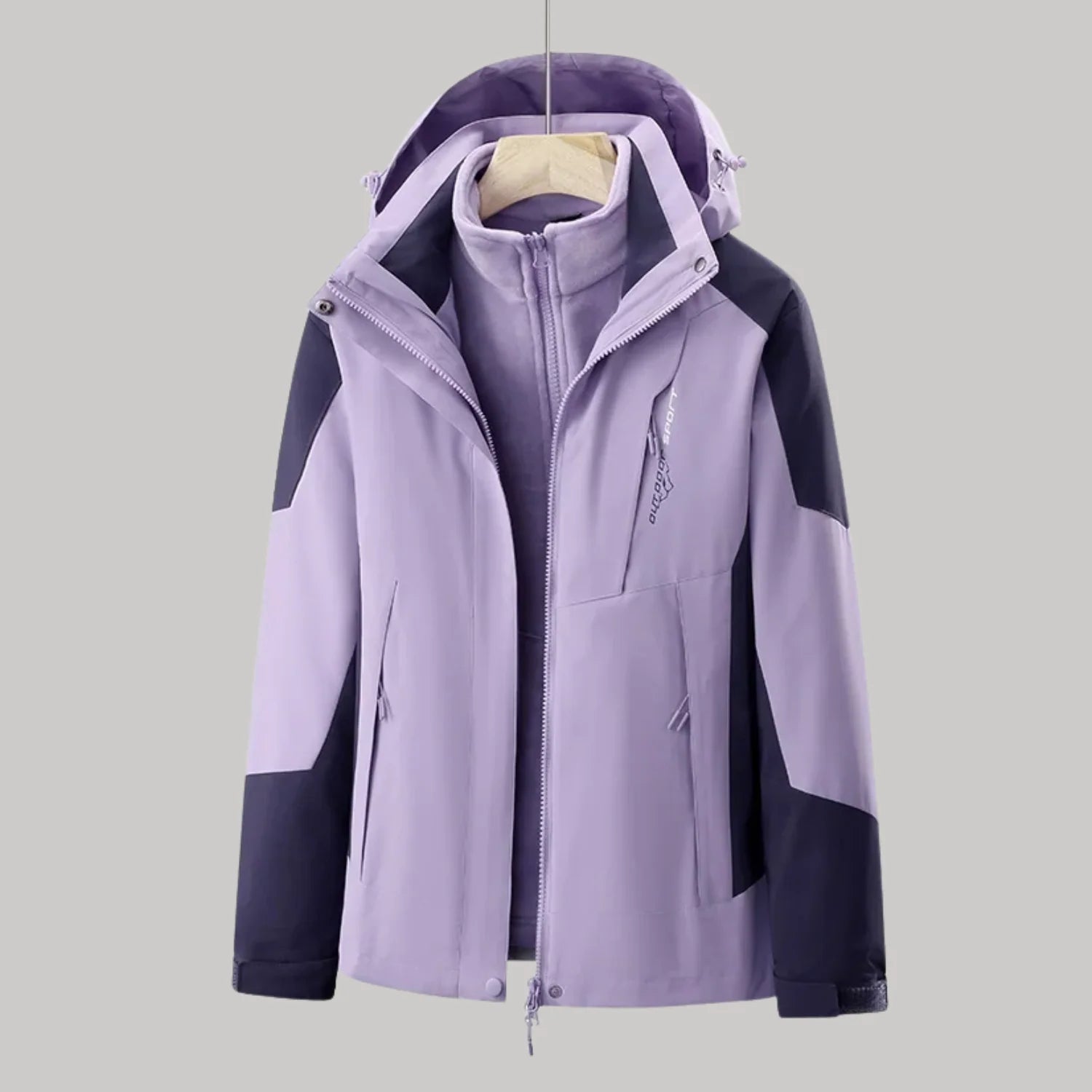 Women's 3-in-1 parka with hood and zip pockets, photo 7