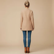 Women's collarless herringbone blazer with open front, photo 4
