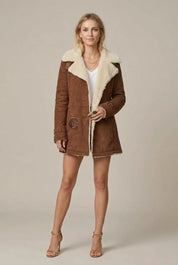 Women's denim jacket with sherpa collar, photo 6