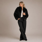 Women's faux fur jacket with round neck, photo 3