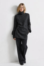 Women's faux suede mini dress with turtleneck, photo 6