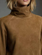 Women's faux suede mini dress with turtleneck, photo 8