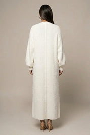 Women's long faux fur cardigan with open front, photo 3