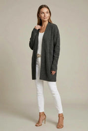 Women's long ribbed cardigan open front with pockets, photo 5