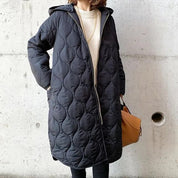 Women's oversized longline puffer coat with hood, photo 3