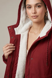 Women's parka coat with hood and teddy lining, photo 2