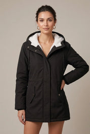 Women's parka coat with hood and teddy lining, photo 4