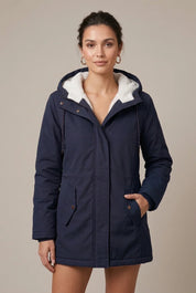 Women's parka coat with hood and teddy lining, photo 5
