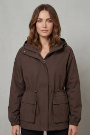 Women's parka with hood and drawstring waist, photo 1