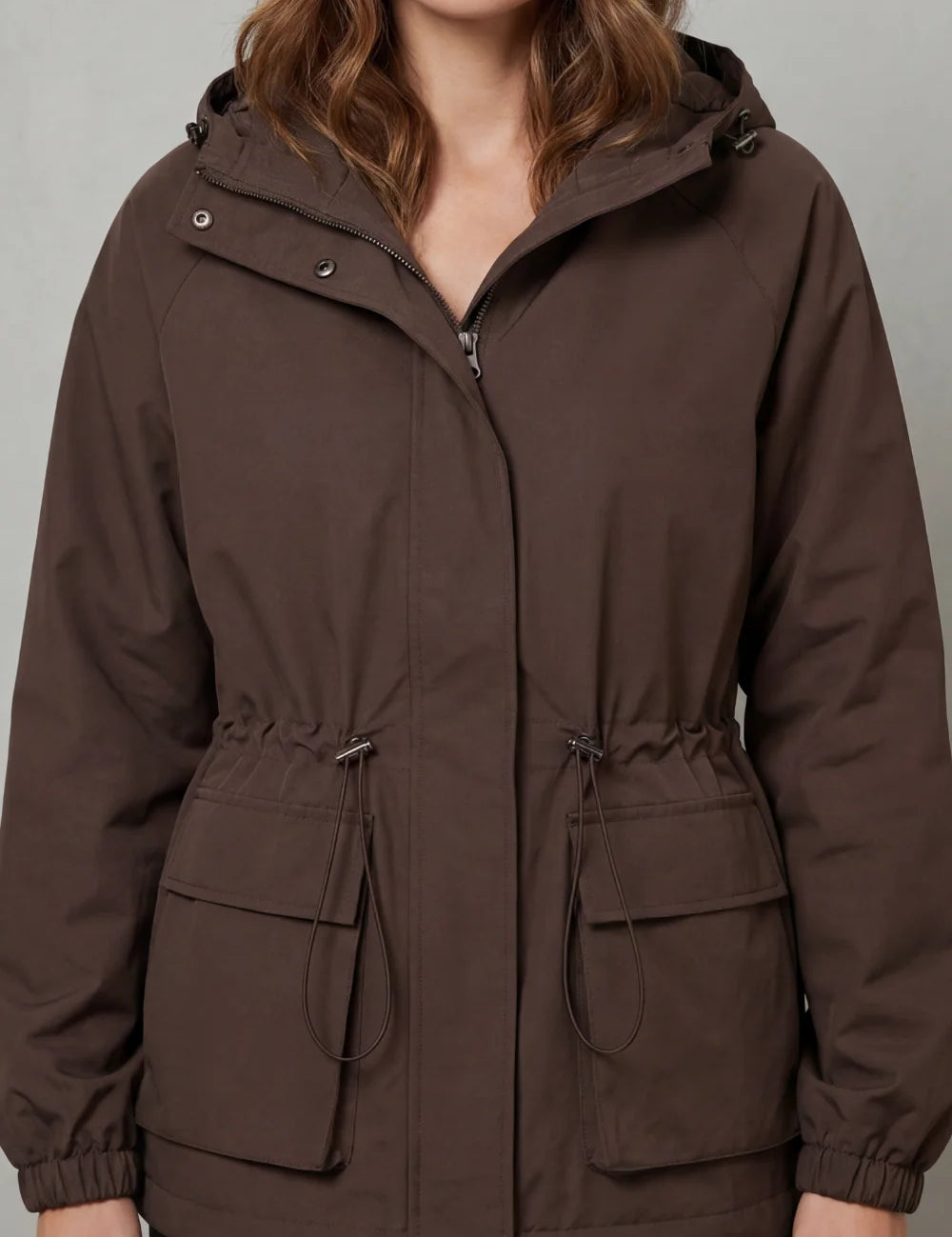 Women's parka with hood and drawstring waist, photo 2