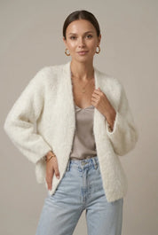 Women's plush knit cardigan relaxed fit, photo 6