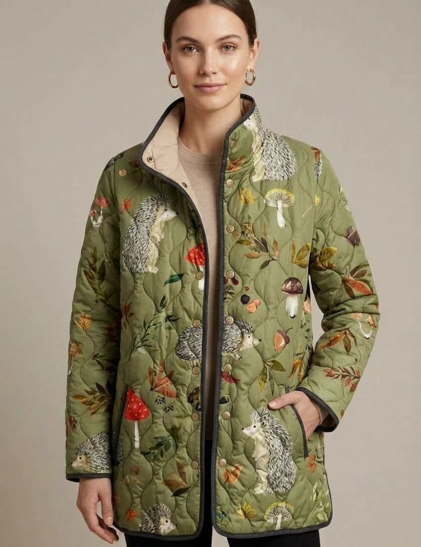 Women's puffer jacket with stand collar and pockets, photo 1