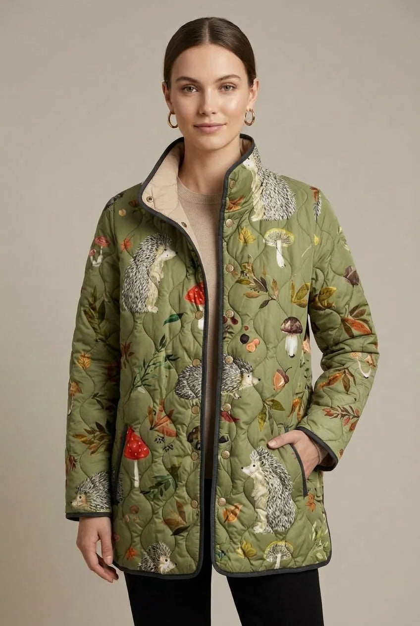 Women's puffer jacket with stand collar and pockets, photo 1