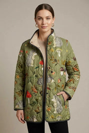 Women's puffer jacket with stand collar and pockets, photo 1