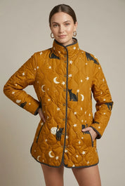 Women's reversible floral puffer jacket with stand collar, photo 3