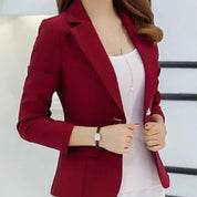 Blazer dames getailleerd met klassieke revers en één knoop