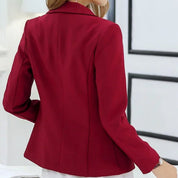 Blazer dames getailleerd met klassieke revers en één knoop