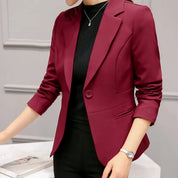 Blazer dames getailleerd met klassieke revers en één knoop