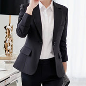 Blazer dames getailleerd met klassieke revers en één knoop