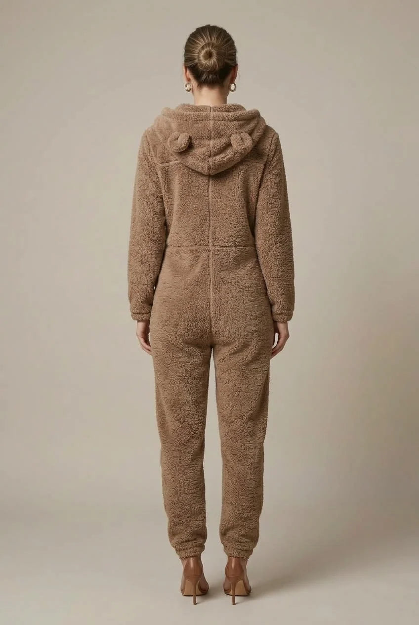 Women's teddy onesie with hood and front zip, photo 3
