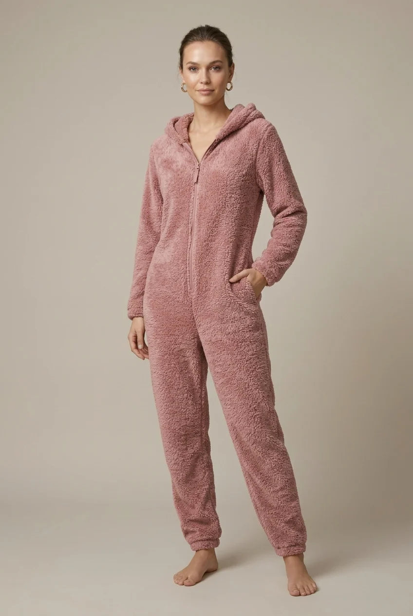 Women's teddy onesie with hood and front zip, photo 5