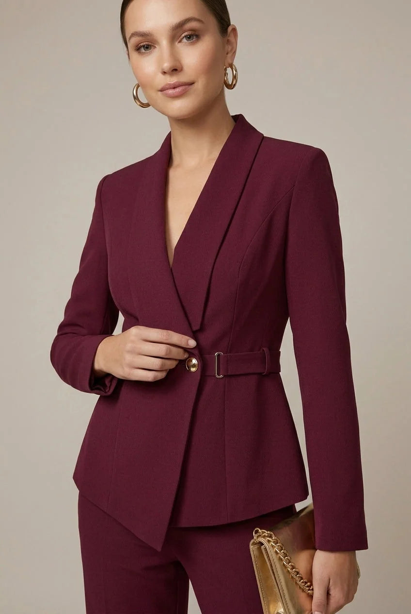 Women's two piece set with V-neck top and wide leg trousers, photo 2