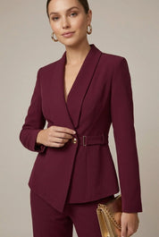 Women's two piece set with V-neck top and wide leg trousers, photo 2